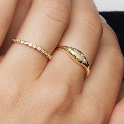 Bague en diamant à dôme | Or