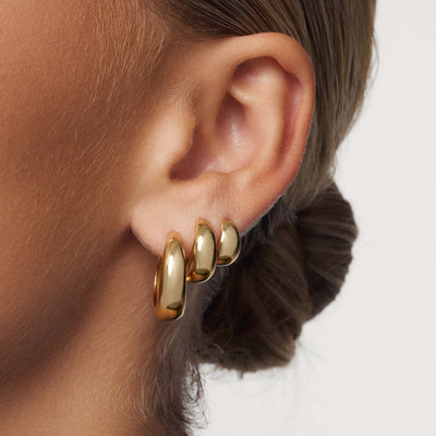 Boucles d'oreilles créoles Rue Statement | Or