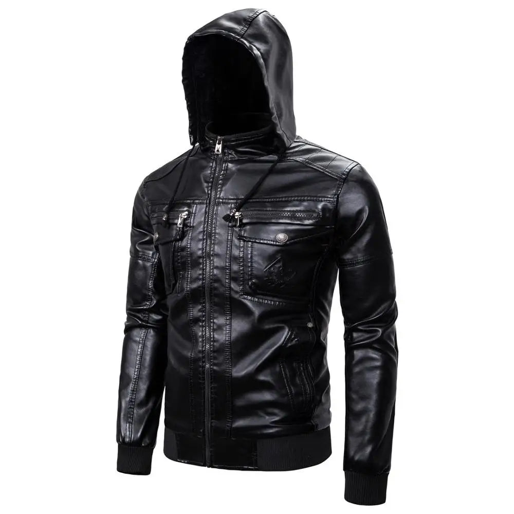 Nathan™ | Blouson noir avec capuche amovible