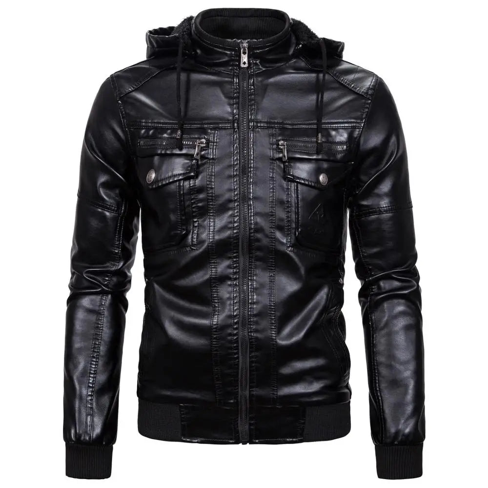Nathan™ | Blouson noir avec capuche amovible