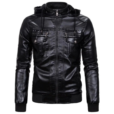 Nathan™ | Blouson noir avec capuche amovible