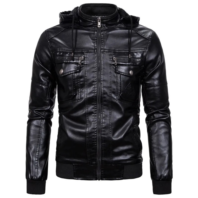 Nathan™ | Blouson noir avec capuche amovible