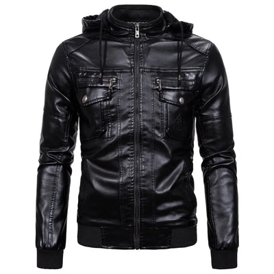 Nathan™ | Blouson noir avec capuche amovible