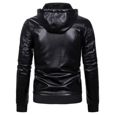 Nathan™ | Blouson noir avec capuche amovible