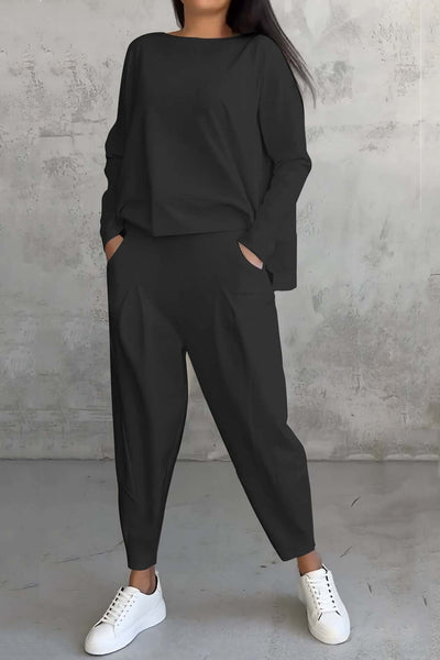 Ensemble Sweatshirt à Ourlet Irregulier