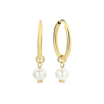 Boucles d'oreilles créoles avec des cristaux | Or