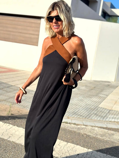 Sienna | Robe Élégante avec Dos Nu et Col Croisé à la Mode
