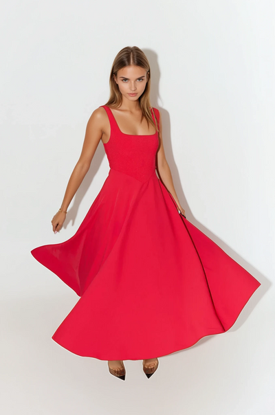 Mina - Robe longue à bretelles ajustables