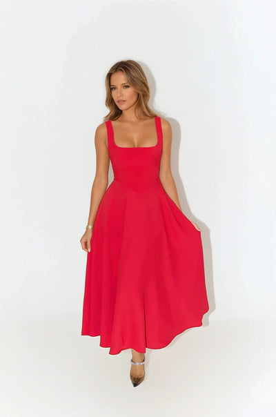 Mina - Robe longue à bretelles ajustables