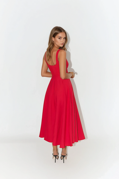 Mina - Robe longue à bretelles ajustables