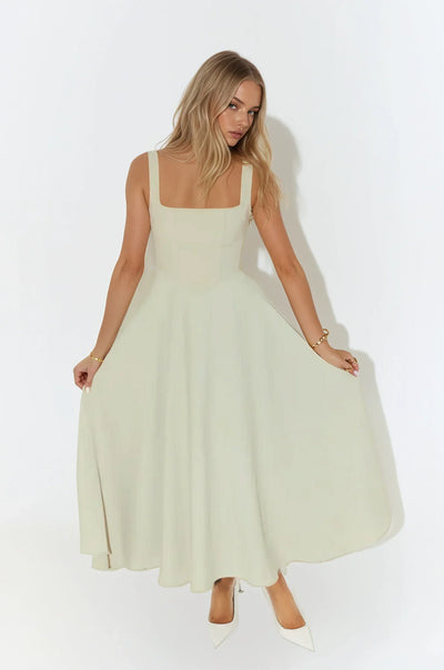 Mina - Robe longue à bretelles ajustables
