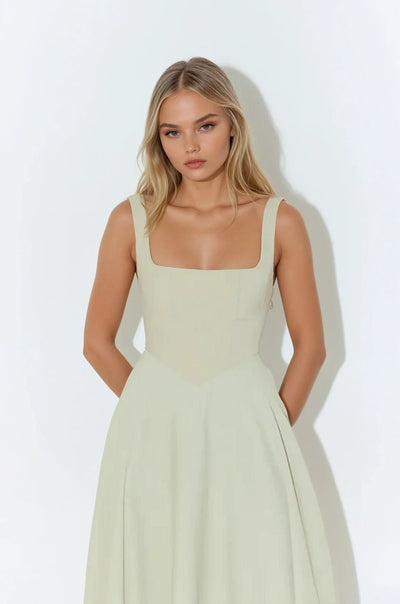 Mina - Robe longue à bretelles ajustables