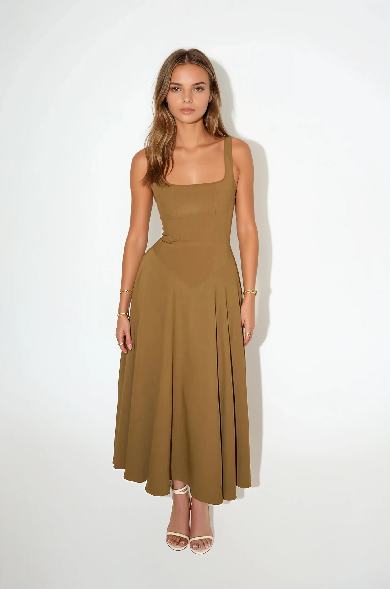 Mina - Robe longue à bretelles ajustables