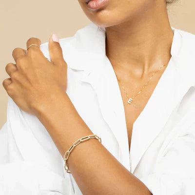Collier avec initiale et lettre d'amour | Or