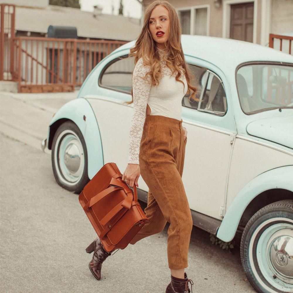 Sienna | Sac Retro Twist en Bleu-Rose
