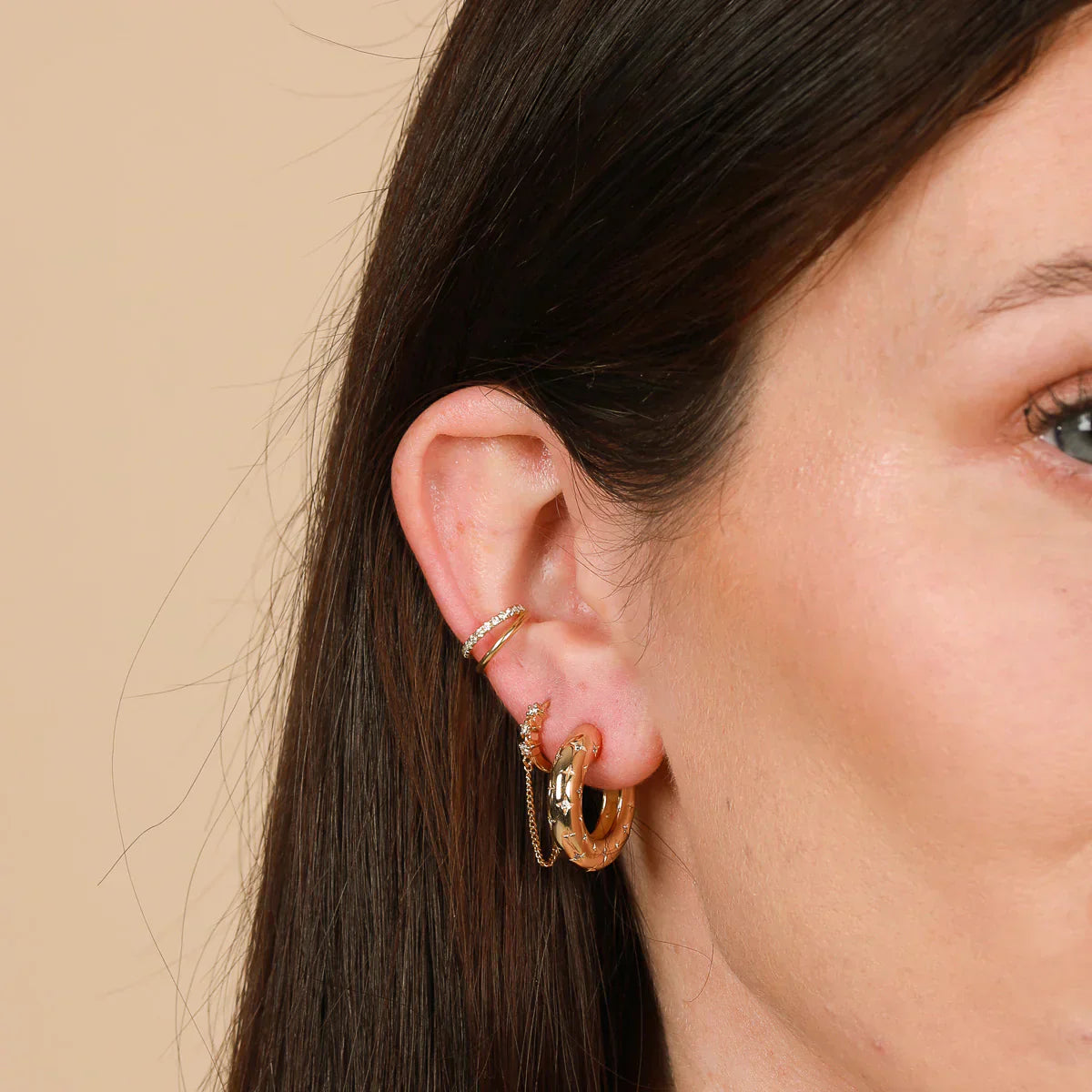 Boucles d'oreilles créoles Cosmic | Or
