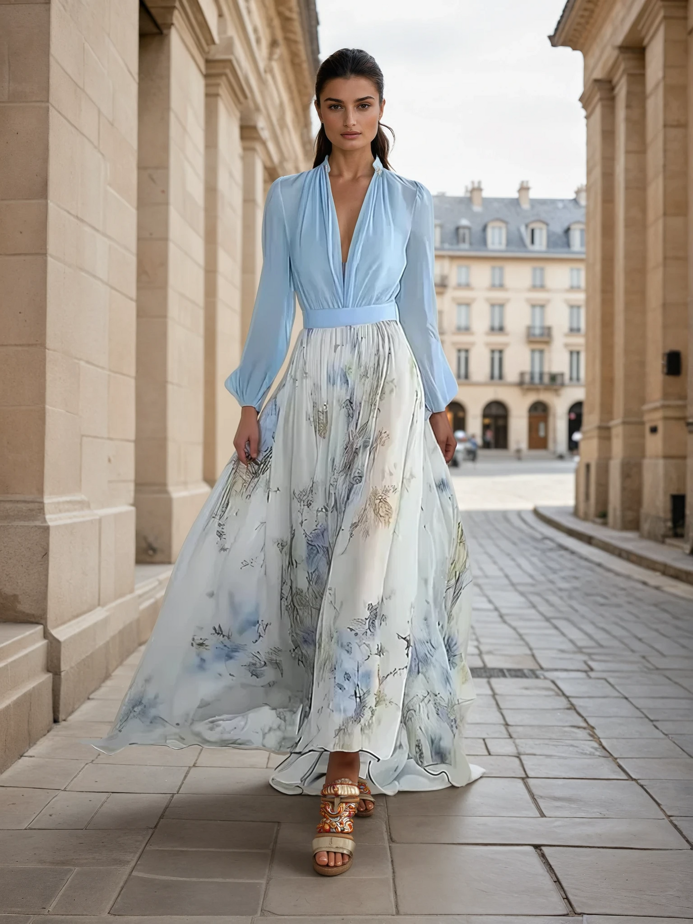 Zara | Robe Maxi Fleurie Élégante