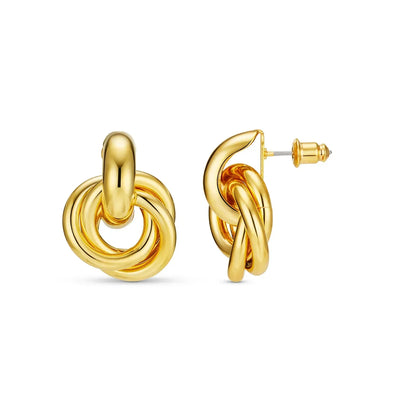 Boucles d'oreilles en forme de déclaration entrelacées | Or