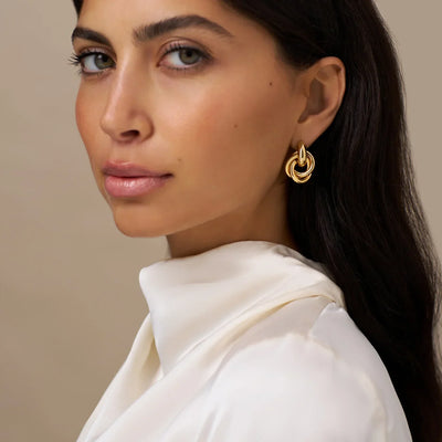 Boucles d'oreilles en forme de déclaration entrelacées | Or