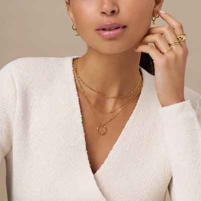 Collier à trois fils avec cercle ouvert | Or