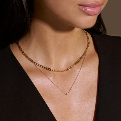 Collier avec chaîne à maillons plats | Or