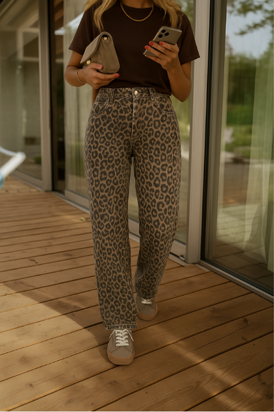 NADINE™ | LE PANTALON ÉVASÉ À IMPRIMÉ LEOPARD