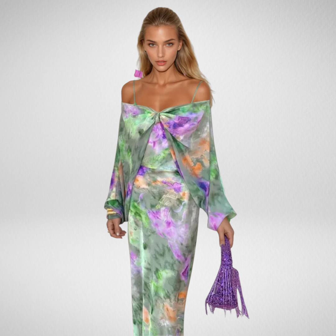 Nancy | Robe Maxi Élégante Avec Écharpe Détachable