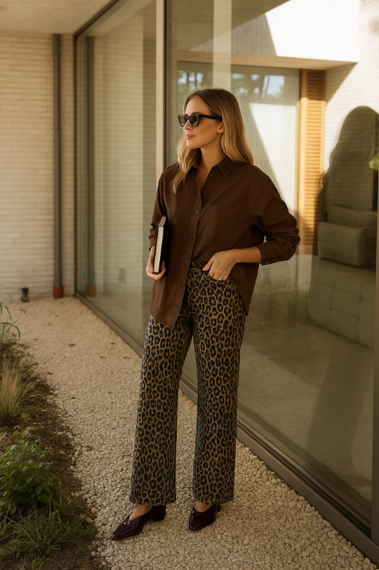 NADINE™ | LE PANTALON ÉVASÉ À IMPRIMÉ LEOPARD