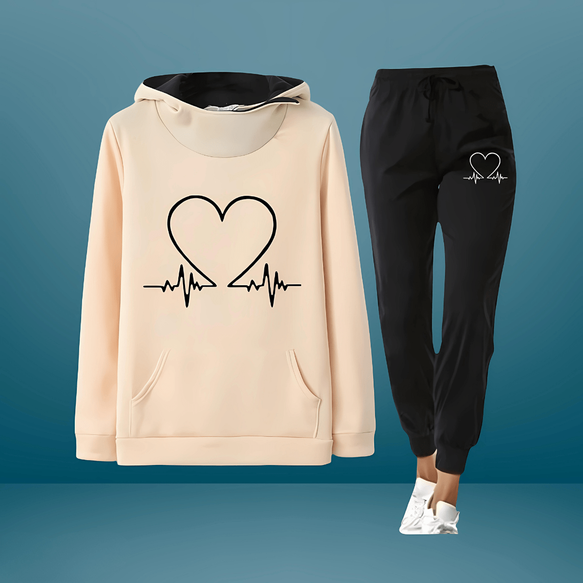 Eliana | Ensemble Sweat à Capuche et Jogging en Cœur d'Amour