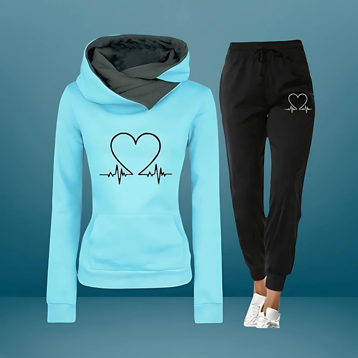 Eliana | Ensemble Sweat à Capuche et Jogging en Cœur d'Amour