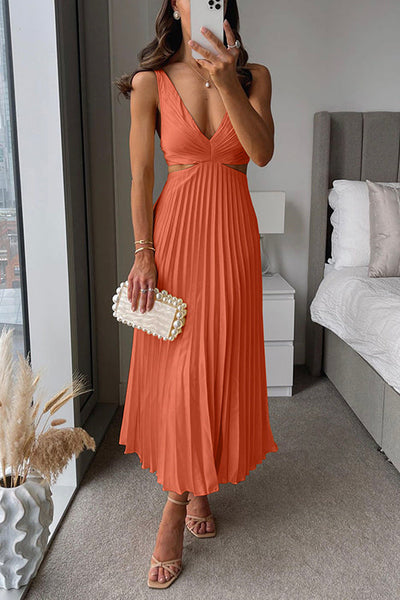 Elsa | Robe Maxikleid Plissée Élégante