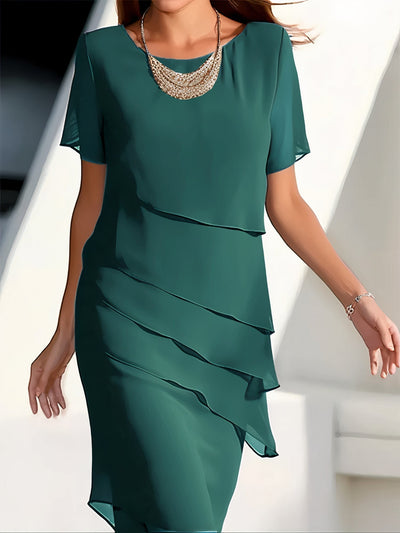 Robe plissée en chiffon de soie
