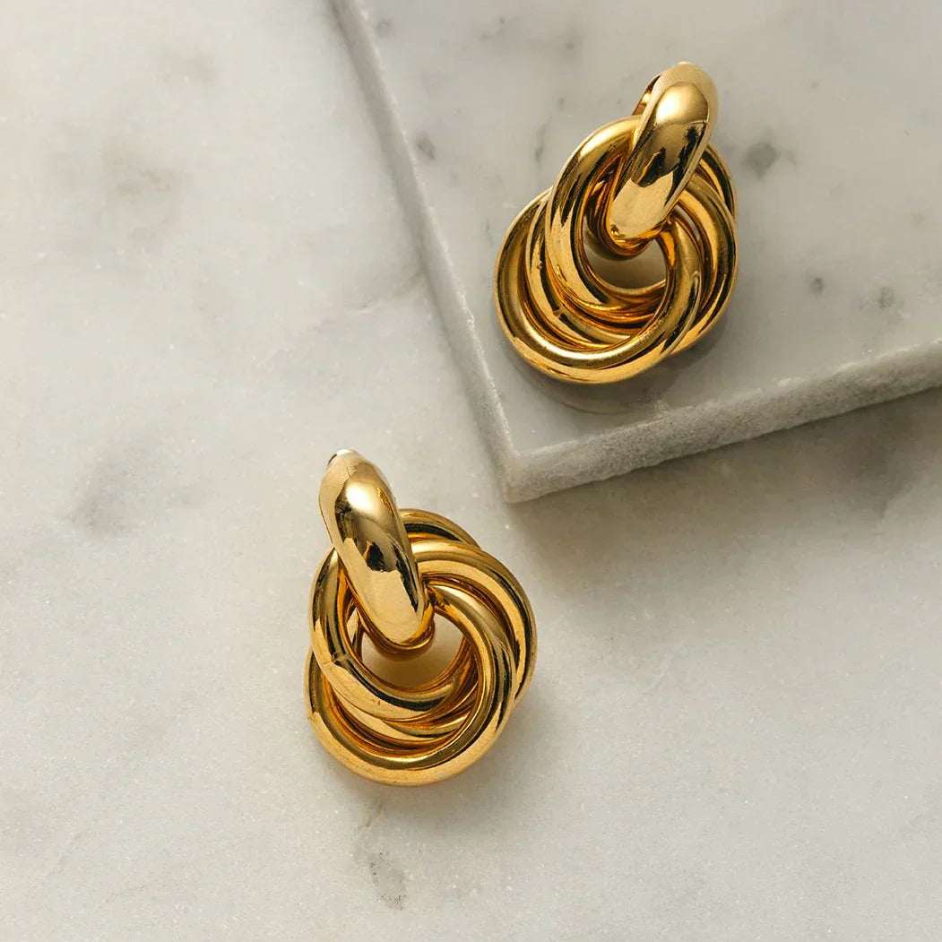 Boucles d'oreilles en forme de déclaration entrelacées | Or