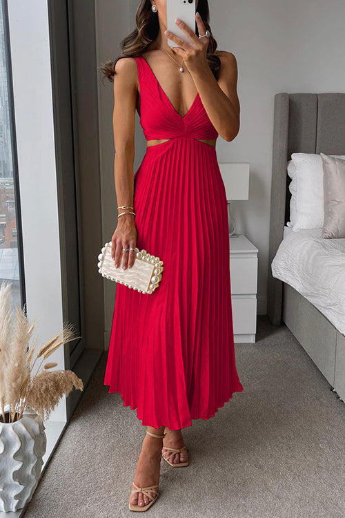 Elsa | Robe Maxikleid Plissée Élégante