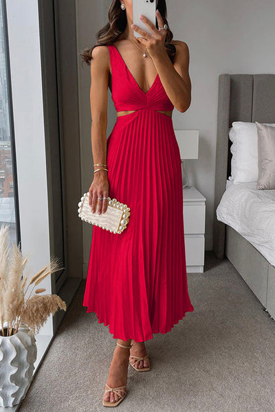 Elsa | Robe Maxikleid Plissée Élégante