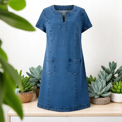 Julia | Robe en Denim Douce avec Poches Avant