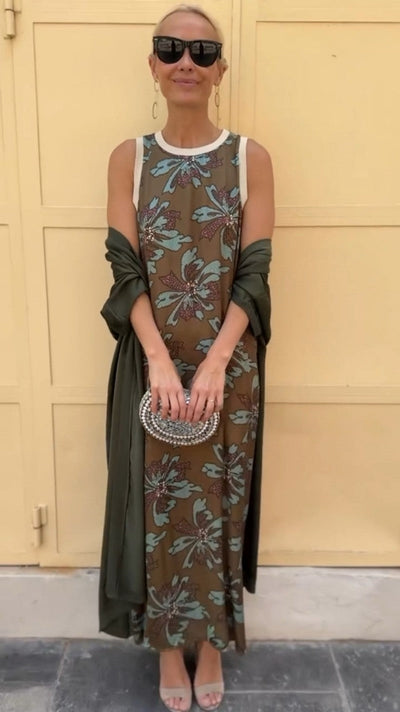 Carolina | Élégant robe longue avec châle assorti