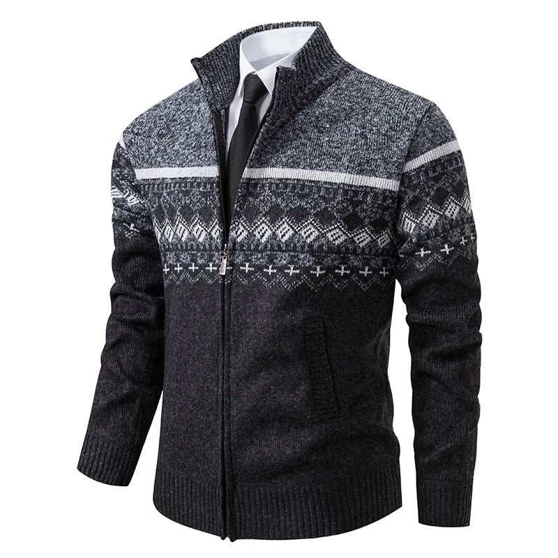 Howard™ – Cardigan zippé en tricot nordique