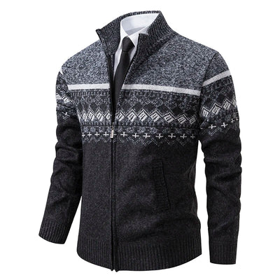 Howard™ – Cardigan zippé en tricot nordique
