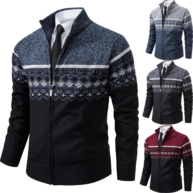 Howard™ – Cardigan zippé en tricot nordique