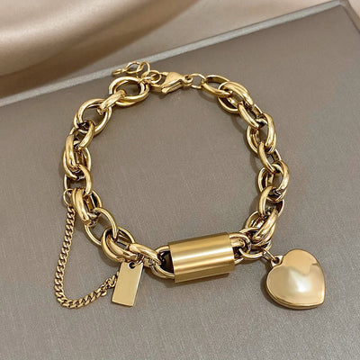 Bracelet Chunky Coeur | Or