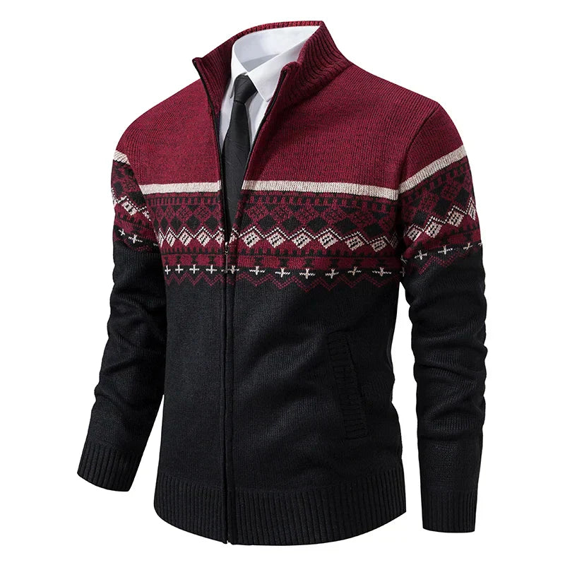 Howard™ – Cardigan zippé en tricot nordique