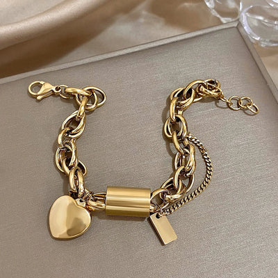 Bracelet Chunky Coeur | Or