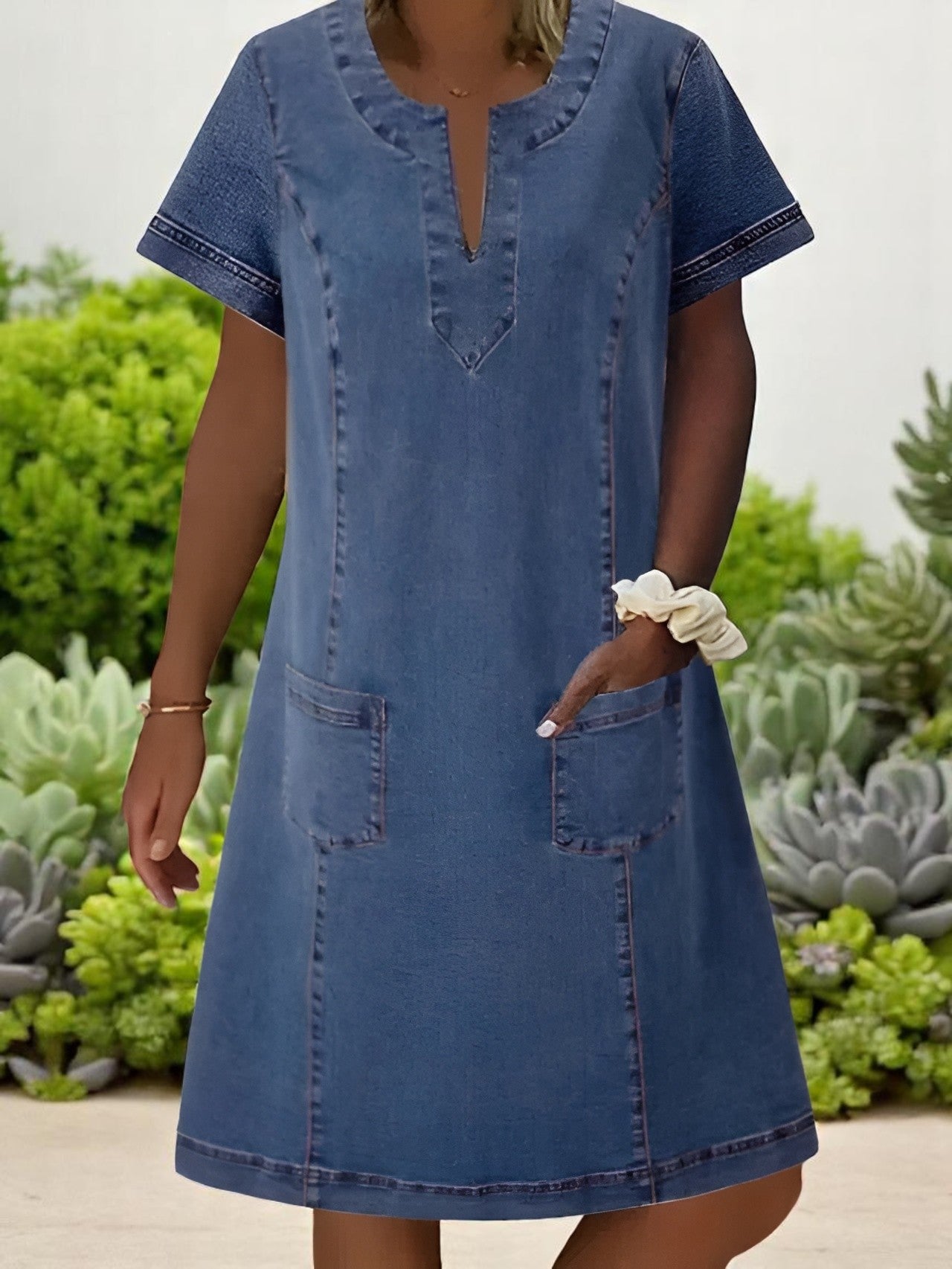 Julia | Robe en Denim Douce avec Poches Avant