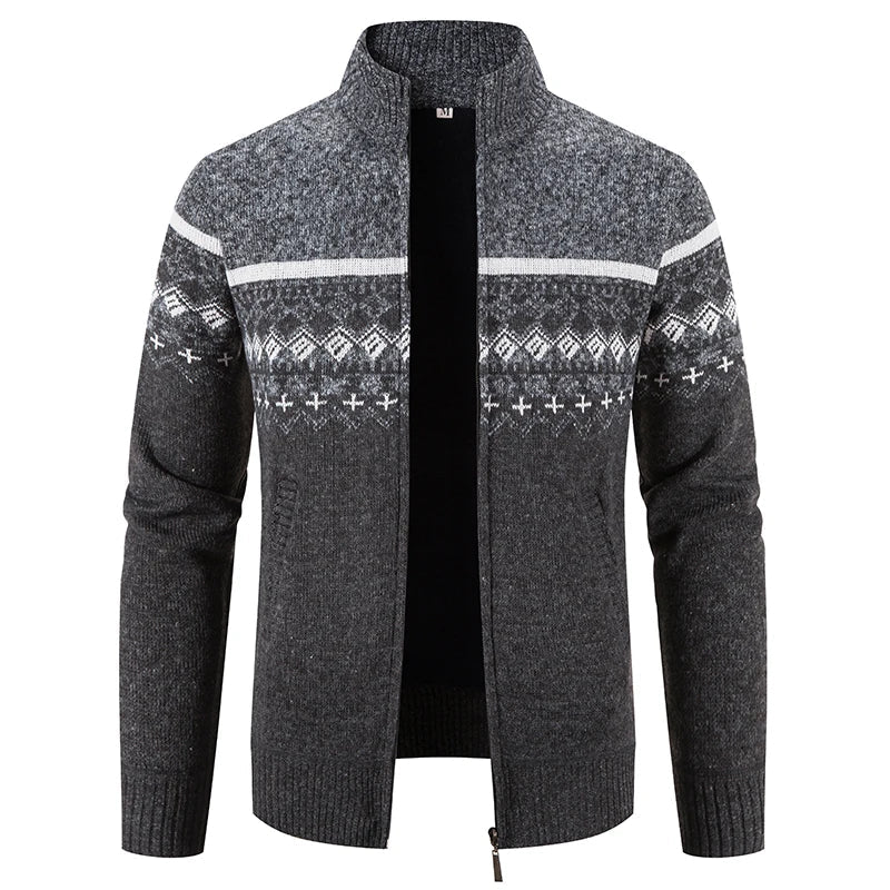 Howard™ – Cardigan zippé en tricot nordique