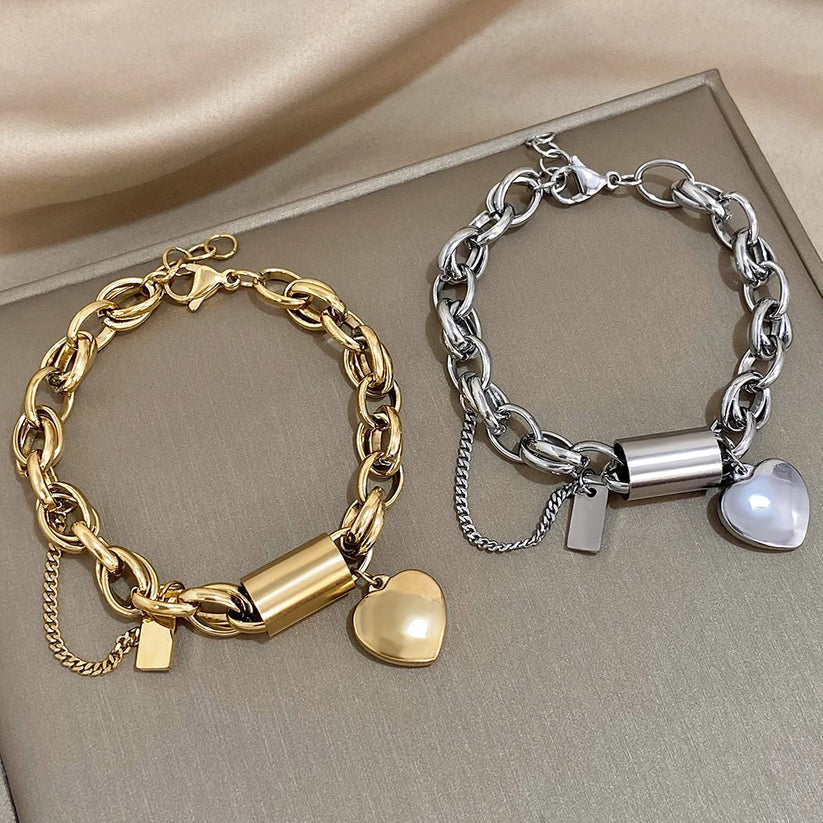 Bracelet Chunky Coeur | Or