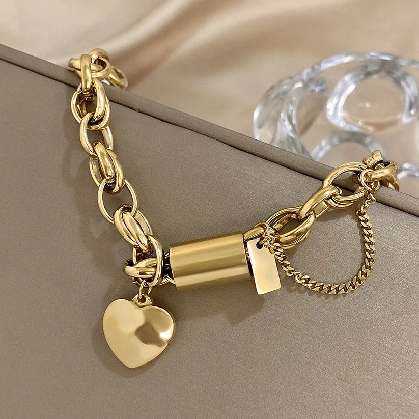 Bracelet Chunky Coeur | Or