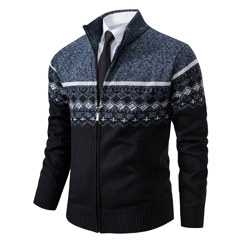 Howard™ – Cardigan zippé en tricot nordique