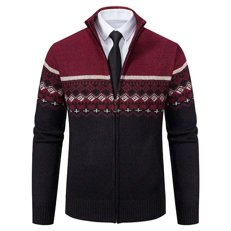 Howard™ – Cardigan zippé en tricot nordique