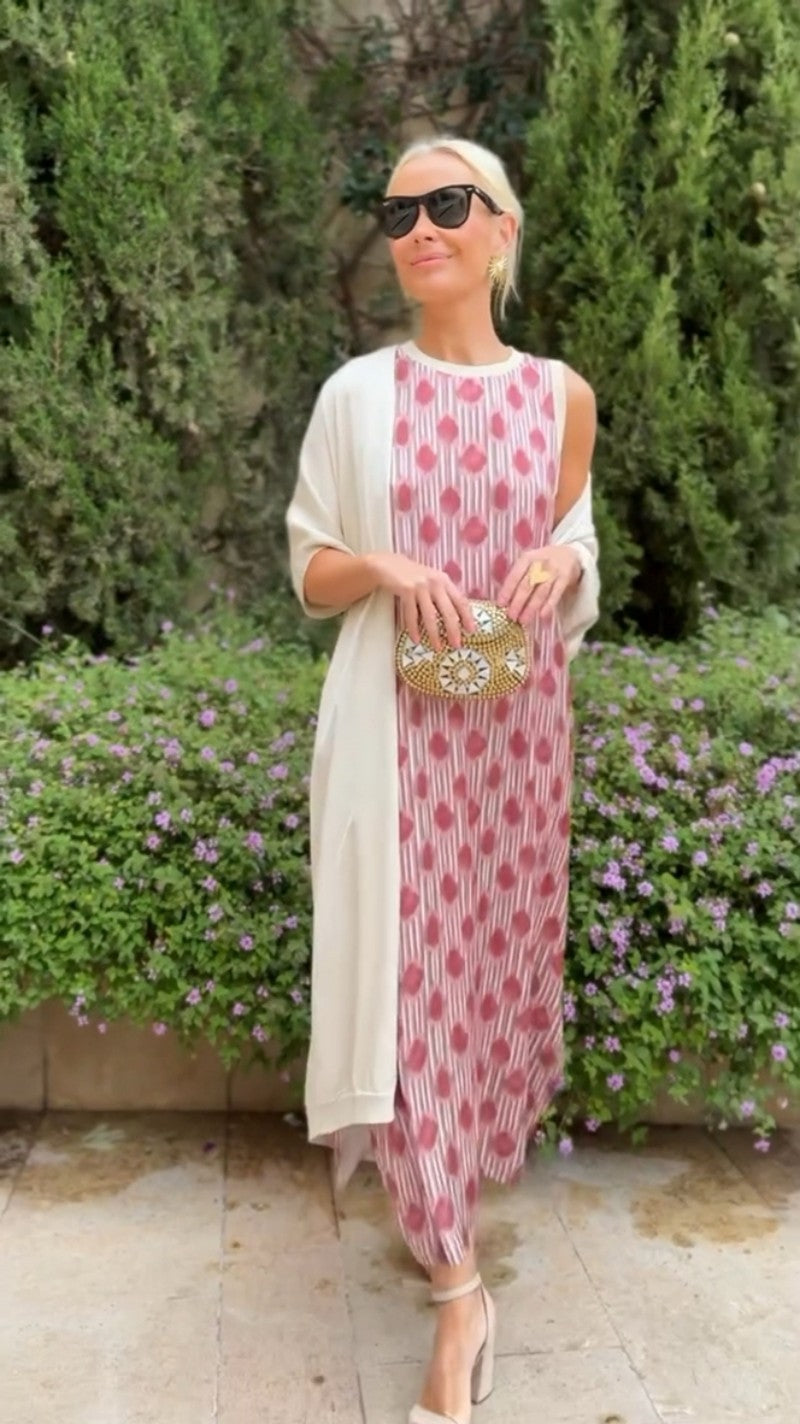 Rosa | Robe longue élégante avec châle assorti